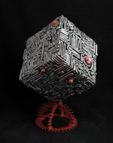 metal art - handmade sculptures - steel maze cube sculpture - mccallister sculpture - scottsdale art